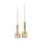 Gold Aluminum Taper Candle Holder with Rounded Bases Set